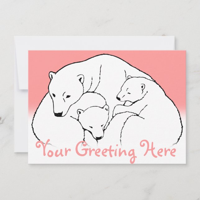 Polarna Bear Inbjuds Personlig  Bear Unge Card Inbjudningar (Framsida)