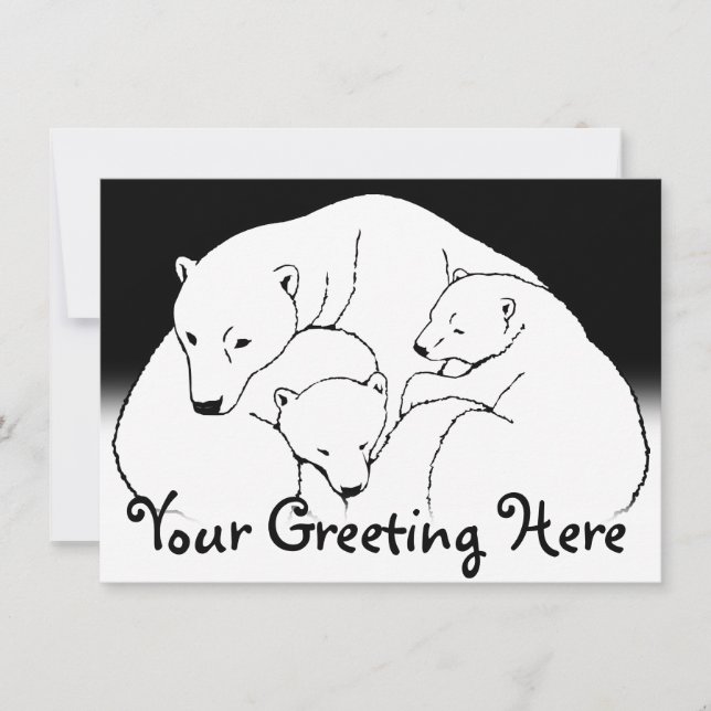 Polarna Bear Inbjuds Personlig  Bear Unge Card Inbjudningar (Framsida)