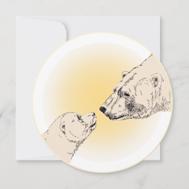 Polarna Bear Inbjuds Personlig  Bear Unge Card Inbjudningar (Framsida)