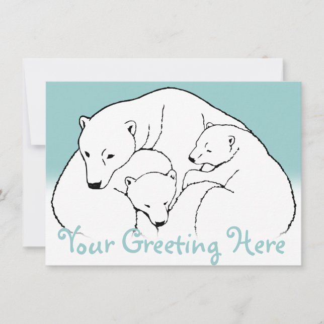 Polarna Bear Inbjuds Personlig  Bear Unge Card Inbjudningar (Framsida)