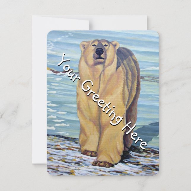 Polarna Bear Investigation Personlig Bear Art Card Inbjudningar (Framsida)