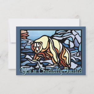 Polarna Bear Investigation Personlig Bear Art Card Inbjudningar