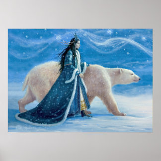 Polarna Bear och Snö Princess Poster