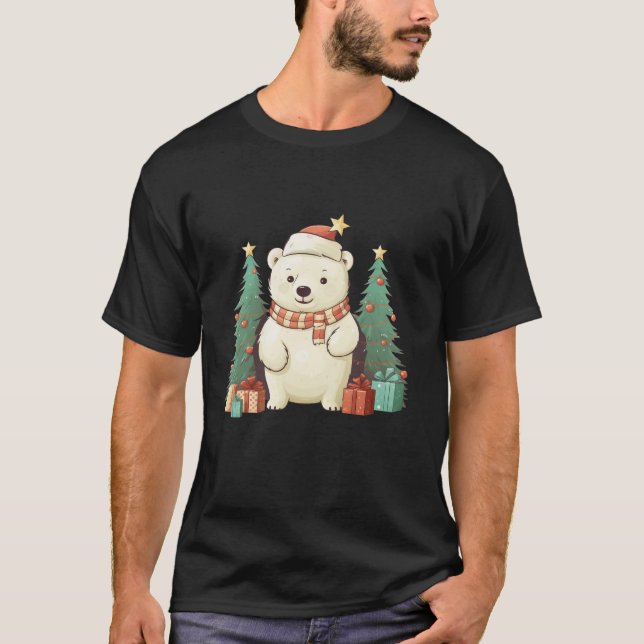 Polarna Björn i julklapp T Shirt (Framsida)
