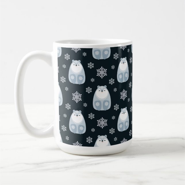 POLARNA BLÅ OCH VITA HELGDAG KAFFEMUGG (Vänster)