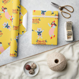 Polarna Cute Lycklig bär Julafton sjölösa mönster Presentpapper