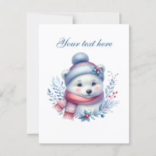 Polarna Cute Säsong Winter är försedd med text Vykort
