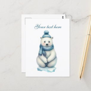 Polarna Cute Säsong Winter björn Winter add text Vykort