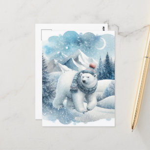 Polarna Cute Säsong Winter björn Winter add text Vykort