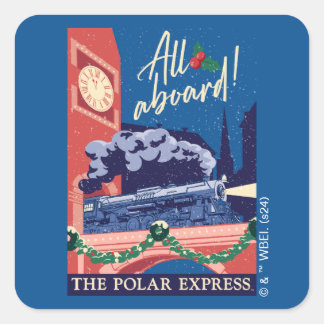 Polarna Express - allt ombord! Fyrkantigt Klistermärke