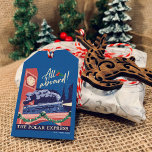 Polarna Express - allt ombord! Presentetikett<br><div class="desc">Polarna Express | Kolla den här bilden av stil tåg i vintage av Polar Express som korsar klockan torn till Nordpolen!</div>