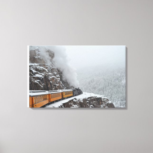 Polarna Express avrundar böjningen Canvastryck (Framsida)