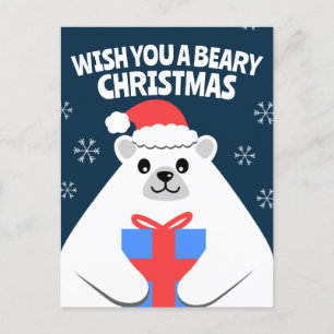 Polarna för den akuta Personligen Bär julklapp Vykort