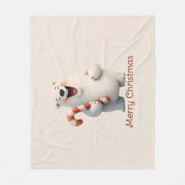 Polarna god jul Cute Bear Design Fleecefilt