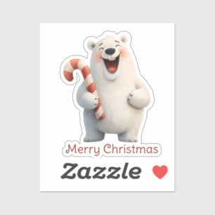 Polarna god jul Cute Bear Design Klistermärken