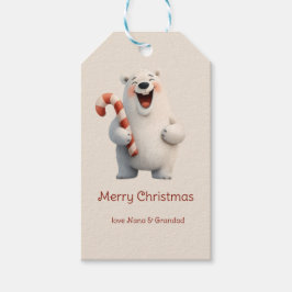 Polarna god jul Cute Bear Design Presentetikett