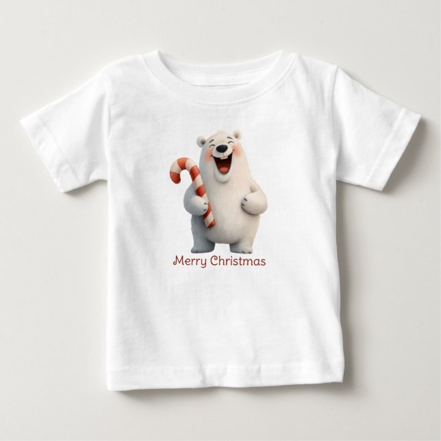 Polarna god jul Cute Bear Design T Shirt (Framsida)
