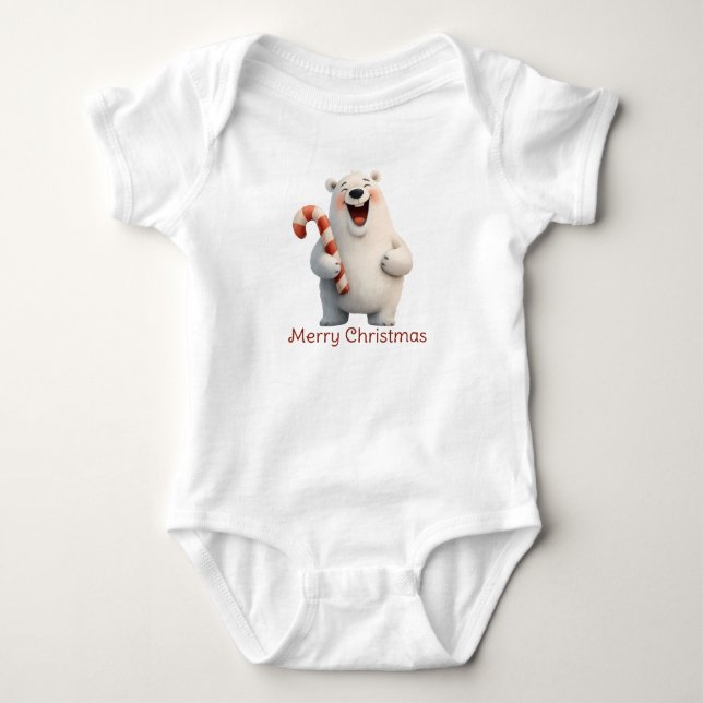 Polarna god jul Cute Bear Design T Shirt (Framsida)