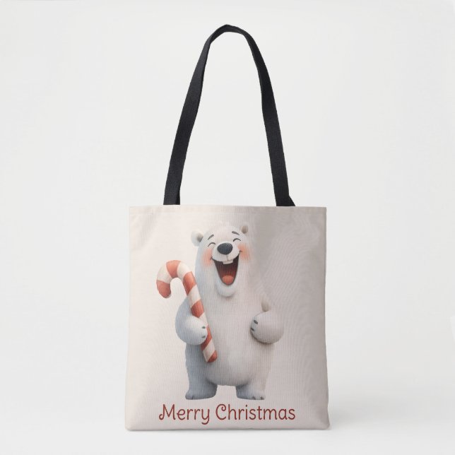 Polarna god jul Cute Bear Design Tygkasse (Framsida)