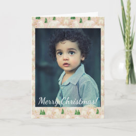 Polarna Jul i Evergreen Forest Photo Anteckningskort