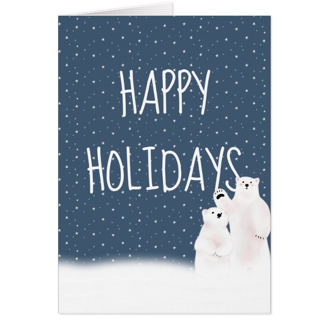 Polarna jul i Snö Hälsningskort (Framsidan)