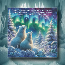 Polarna Norra Ljus Bears Christian Jul Julkort