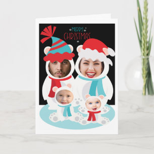 Polarna Photo Personlig jul Bear Family Kort