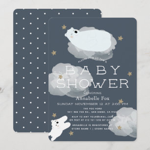 Polarna Stars & Clouds Bears Beears Babear Shower- Inbjudningar