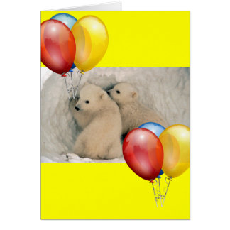 Polarna TWIN BABY BÄRAR Hälsningskort