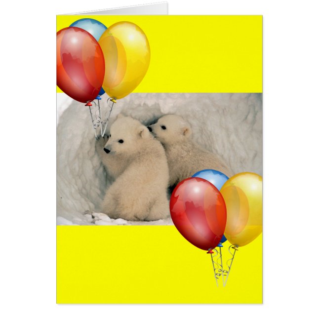 Polarna TWIN BABY BÄRAR Hälsningskort (Framsidan)