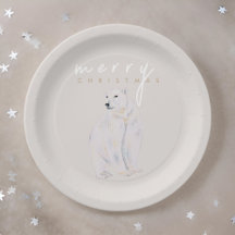Polarna Vattenfärg Bear Modern God jul