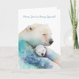 Polarna Vattenfärg Mamma Bear Mors dag Kort