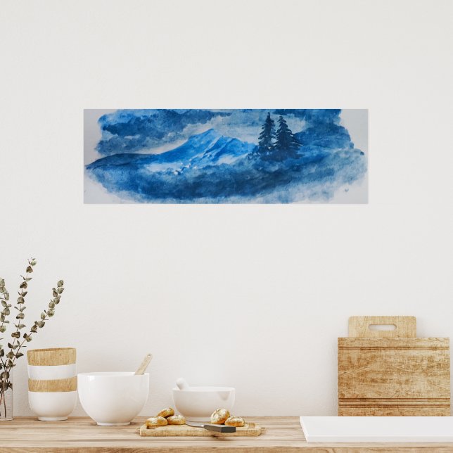 Polarnas berg och Träd liggande Poster (Kök)