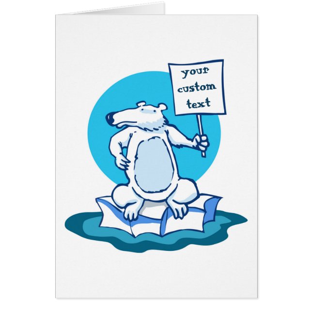 polarnas björn protesterar mot den globala uppvärm hälsningskort (Framsidan)