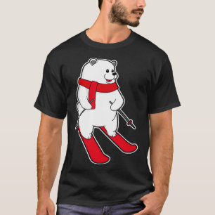 Polarnas björn som Skier med Ski T Shirt
