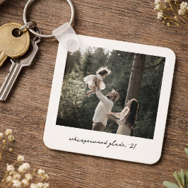 Polaroid-foto Nyckelring | Anpassad Vintage Retrok