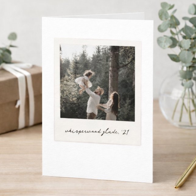 Polaroid-fotogratulationskort | Anpassad Vintageko Kort (Turn a favorite photo into vintage inspired cards with a timeless Polaroid look)