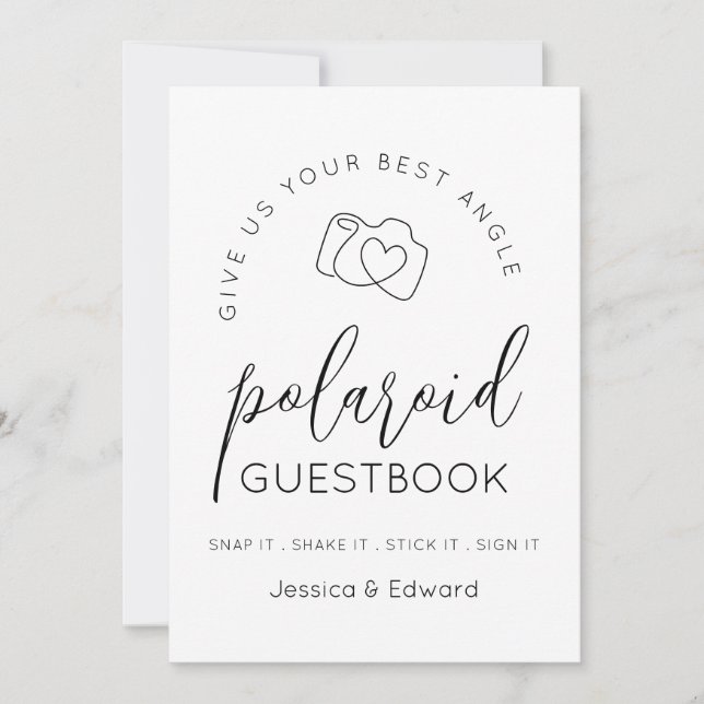 Polaroid Guestbook Best Vinkel Black White Modern (Framsida)