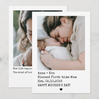 Polaroid Style 2 Bilder Första gången Mors dag Julkort