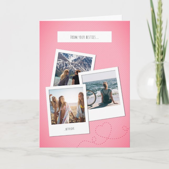 Polaroid style pink encouragement Card Helgkort (Framsida)