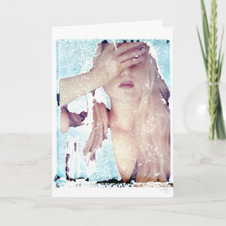 Polaroid Transfer Flicka Välkomstkort Tomt Inuti Kort