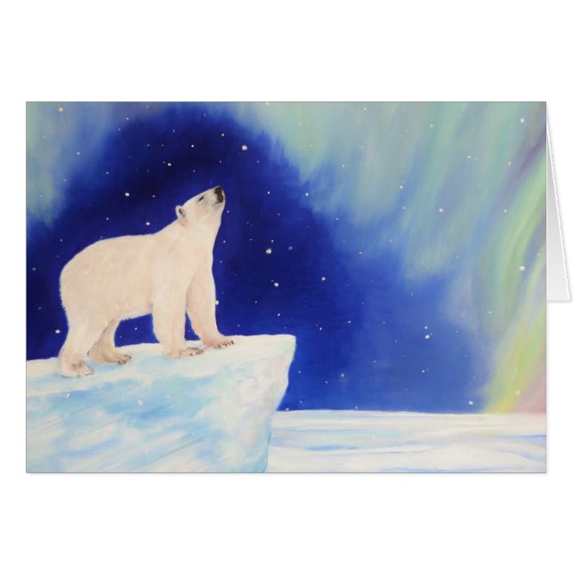 Polart ljus hälsningskort (Framsidan Horizontal)