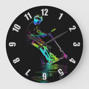 Pölbanhoppning - sparkcykelmästare stor klocka