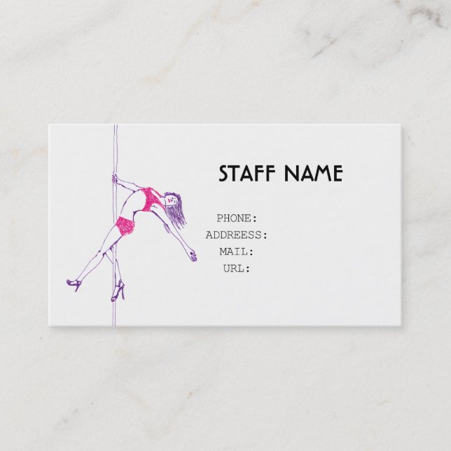 pole danse BUSINESS CARD Visitkort (Framsida)