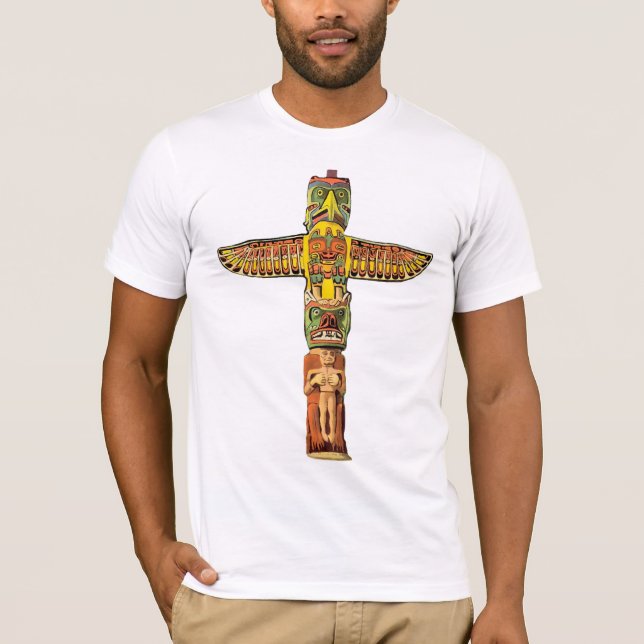 Pole för indianThunderbirdTotem skjorta T-shirt (Framsida)