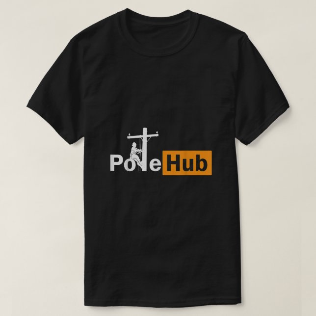 Pole Hub Lineman Line Worker Utility Pole Funny Li T Shirt (Design framsida)