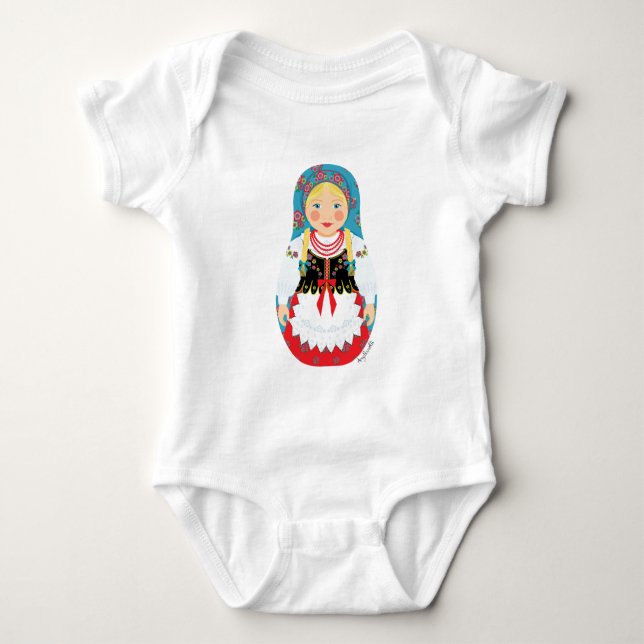 Pole Matryoshka Baby Bodykostym Tröja (Framsida)