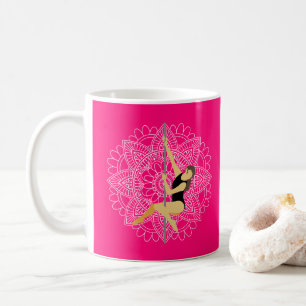Pole Sport Dance Flower Mandala eget namn Kaffemugg