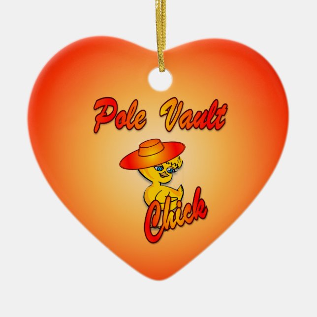 Pole Vault-Chick nr 5 Julgransprydnad Keramik (Framsidan)