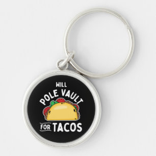Pole Vault för Tacos Rund Silverfärgad Nyckelring